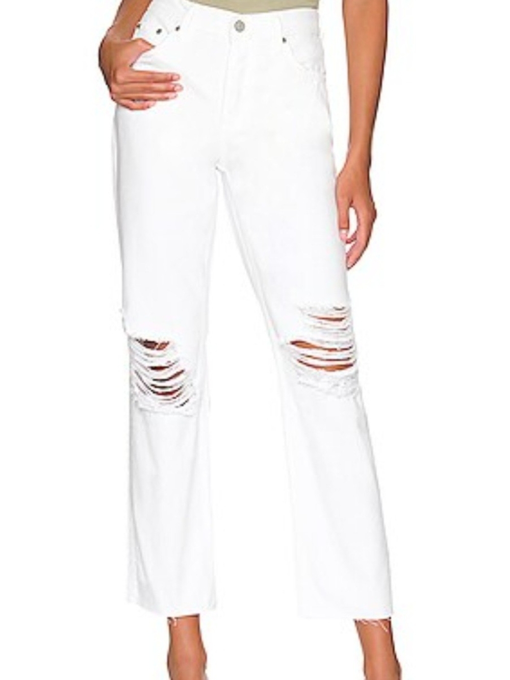 Rails White Distressed Flare Jeans